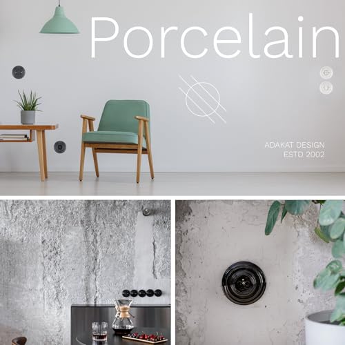 Unterputz Porzellan Retro Steckdose 2-fach, All-in-One, SET Serie PR1 weiß