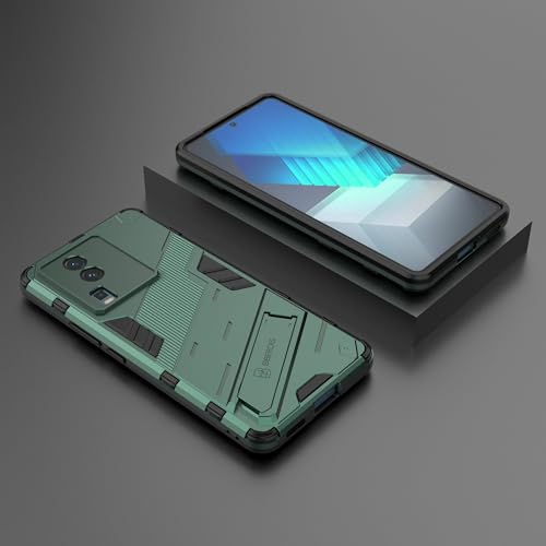 Image of Back Case Cover Compatible for Iqoo Neo 7 Pro 5G, Iqoo Neo 7 5G | 360 Degree Protection | Camera Protection | Kickstand Case | Shockprof Case | (Green)