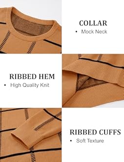 MAGCOMSEN Men's Crewneck Sweaters Cotton Lightweight Plaid Pullover Sweater Warm Casual Fall Winter Sweatshirts