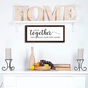 Together They Built A Life They Loved Sign 14 x 6.4 Inches Farmhouse Wall Decor Rustic Modern Framed Wood Sign Hanging Plaque for the Home Love Signs Decorations (And So Together Style) Together They Built A Life They Loved Sign 14 x 64 Inches Farmhouse Wall Decor Rustic Modern Framed Wood Sign Hanging Plaque for the Home Love Signs Decorations And So Together Style
