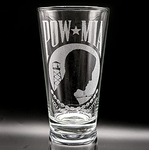 USA & AMERICAN FLAG Engraved Pint Glass  Great Patriotic Military Veteran Gift Idea!