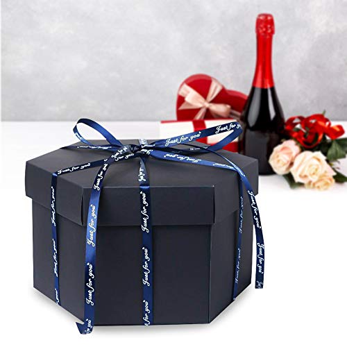 LinTimes DIY Explosionsbox – 6-seitige Faltbox mit Geheimfach für Fotos & Schmuck, romantische Überraschung für Paare, ideal zum Jahrestag oder Valentinstag – selbstgemacht mit Liebe