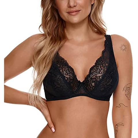 Lupoline Non Padded Bra Underwired Lace 149, Black,36D Cover