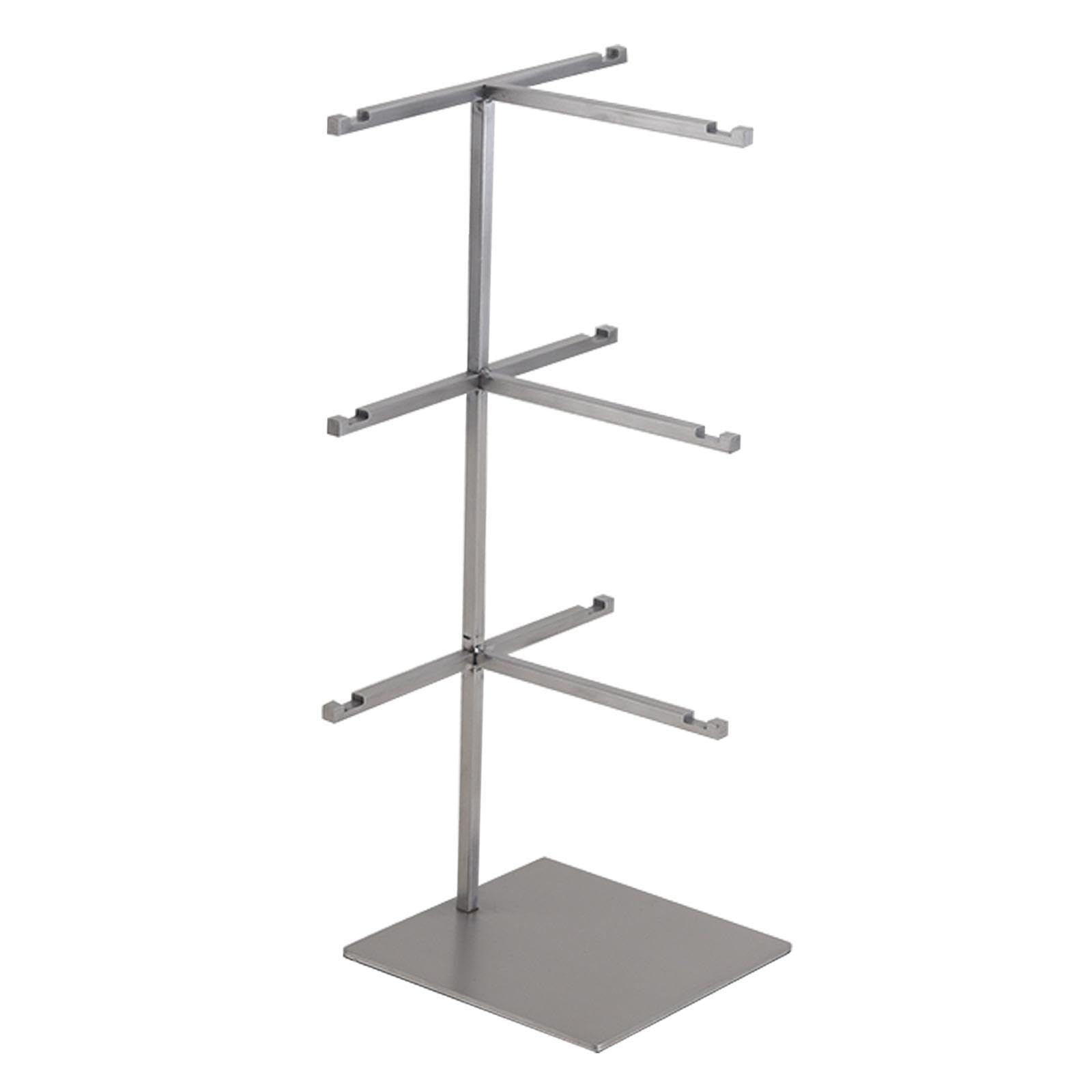 Porte-lunettes et lunettes de soleil - Organisateur - Montage facile - Solution de rangement durable et élégante pour lunettes vue et soleil à la maison -, 3 niveaux Argent