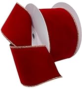 Morex Ribbon Flocked Wired Velvet Ribbon, Multiple Colors, Multiple Sizes