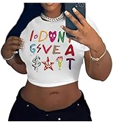 Weetiotio Y2K Baby Tees Graphic Crop Tops for Women Cropped Tshirt Summer Aesthetic Fairy Grunge ...