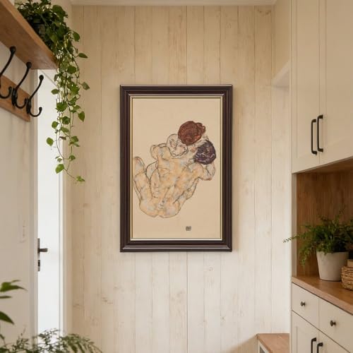 Cadre Egon Schiele Lovers déco murale prête à suspendre pour mur vide