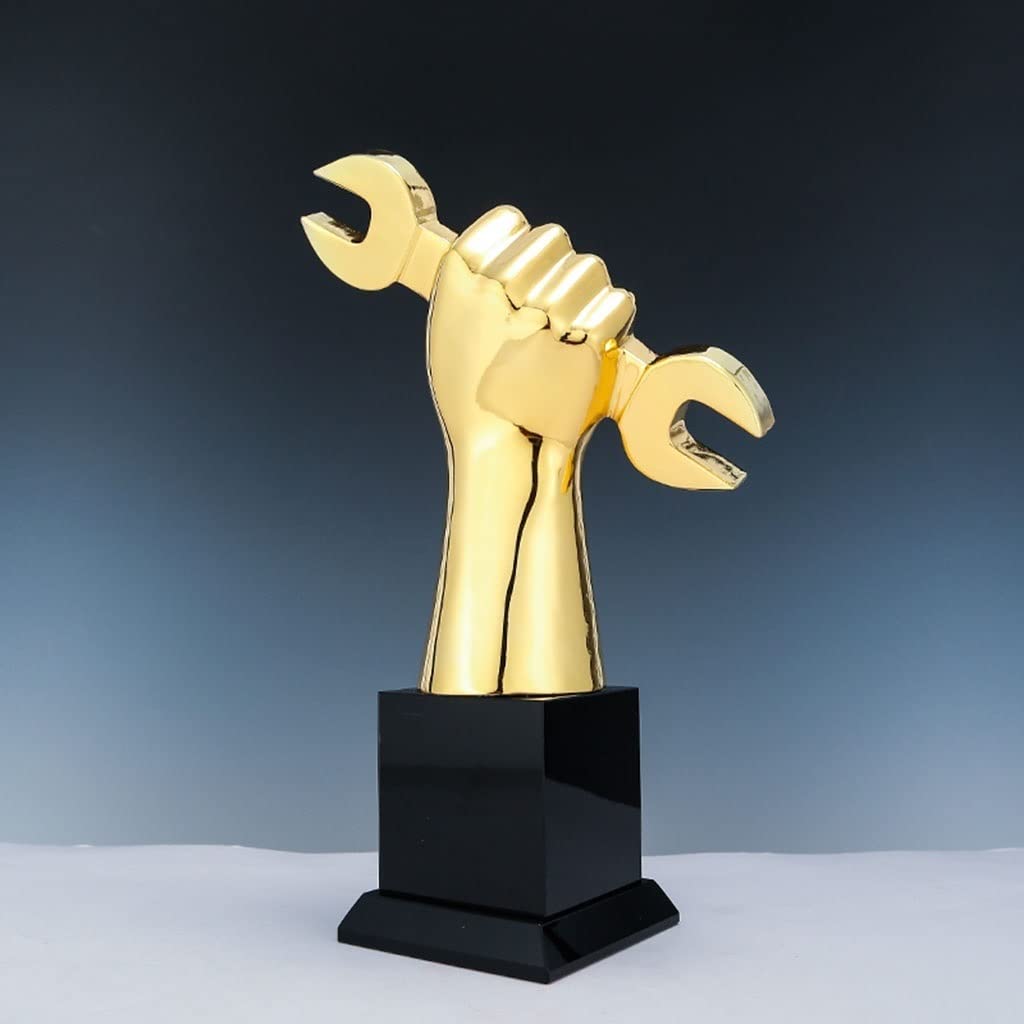 Metallfaustschlüssel Trophäe Technisches Rückgrat Award Gedenkwettbewerb Award Requisiten Freier Satz Und Schriftzug