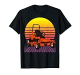 Cortacésped divertido | Tractor de césped Siega la puesta de sol de los 80 Camiseta