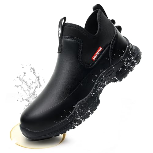 Scarpe Cuoco Cucina Uomo Donna Antiscivolo Scarpe da Lavoro Chef Impermeabili Scarpe Sanitarie e per Ristorazione Unisex-Adulto Nero 37 EU