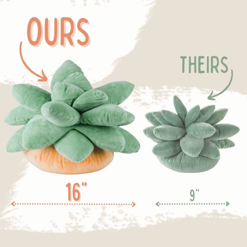 Flower Pillow Succulent Pillow 16" Leaf Pillow | 3D Potted Plant Pillow Plant Plush | Nature Decor Decorative Throw Cactus Pillow | Succulent Gifts Succulent Pillows | Indie Pillow Cute Plant Plushies #TOP2