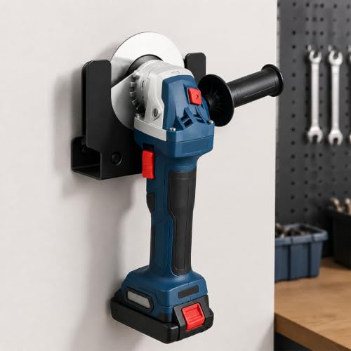 2 Pièces Support Meuleuse Disqueuse, Universel Supports Robustes avec Supports Pour Câbles, Métal Crochets pour Meuleuses D'angle, Polisseuses Et équipements pour Garages, Ateliers, Ateliers D'usinage – vue 5