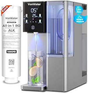 CT910G Alkaline Mineral Countertop Reverse Osmosis Water Filter - 2 Filters (1 RO + 1 Remineralization pH+ RO) for 4-Year Lifespan, 8-Stage Filtration, NSF 372,42,58, Reduce TDS PFAS, Bundle
