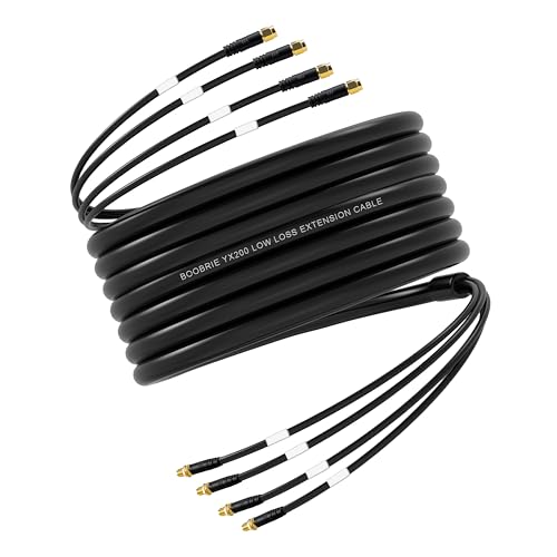 Image of 20ft Upgraded Quad-200 SMA 4-in-1 Extension Cable, Ultra Low Loss SMA Male to Female Coaxial for T-Mobile /Verizon /AT&T- Better Than Quad195