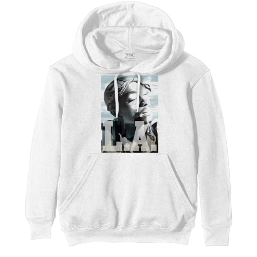2Pac Tupac \'L.A. Skyline\' (White) Pull Over Hoodie (medium) 2Pac Tupac \'L.A. Skyline\' (White) Pull Over Hoodie (medium)