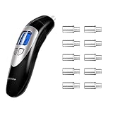 Ketone Breathalyzer, Grade Accuracy Digital Ketone Breath Meter Test Ketosis with 10 Mouthpieces (Bl