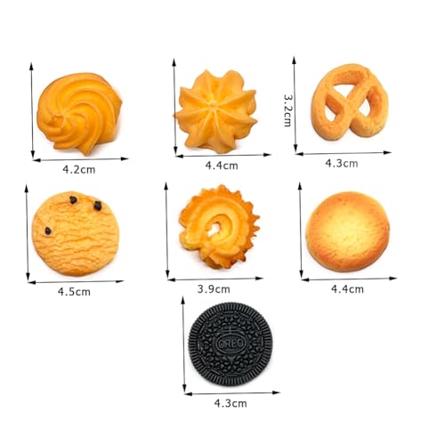 Aliotech 14PCS Artificial Biscuits Fake Cookies Simulation Realistic Dessert Crackers for Home Kitchen Decor Display Props Model(4cm) - Thumbnail 2