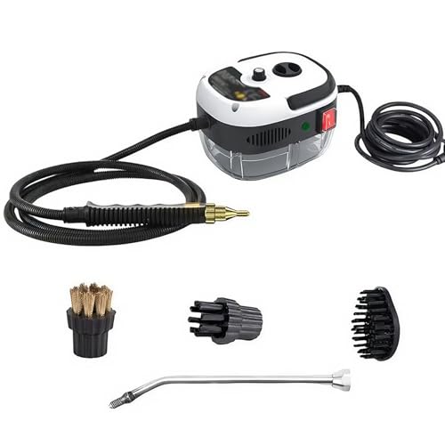 Hbbgdiy Nettoyer à la Vapeur pour la Main-d'œuvre Haute Pression avec Accessoires pour Nettoyer la Plante Graisse de Graisse Carreau de Sol en Tapis Tapis et intérieur la Voiture, Blanc