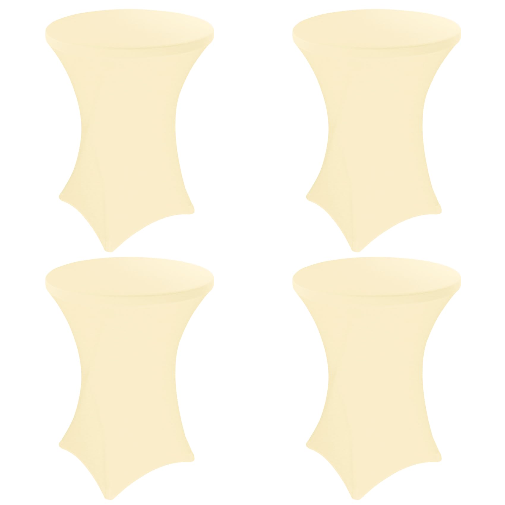 4-Pack Navy Blue Spandex Cocktail Table Covers - 32x43" Stretch Tablecloths For High-Top Tables