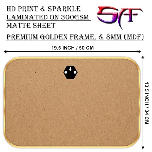 SAF paintings Waterfall Nature UV Coated Home Decorative Gift Item Framed Painting 14 inch X 20 inch SANFM3049, Multicolor, Standard