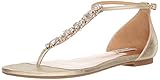 Verziert Badgley Mischka Damen Holbrook Flache Sandale, Platin, 40 EU