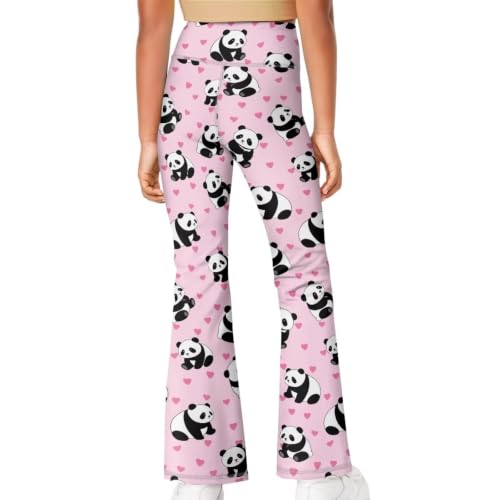 Image of Girls Leggings Floral Print High-Waisted Flared Pants 5-14 Years