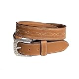 Durango Eastland Figure 8 Stitch-Cinturón de Piel, Beige, 32 para Hombre