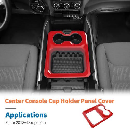 JeCar panel cubre portavasos rojo para Dodge RAM 2019+ miniatura 4