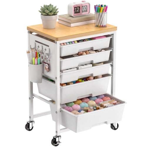 ALVOROG 5 Drawer Cart with Pegboard