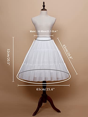 YULUOSHA Women Crinoline Petticoat Hoop Skirt Knee Length Ball Gown Chiffon Underskirt Half Slips for Wedding Victorian Dress2