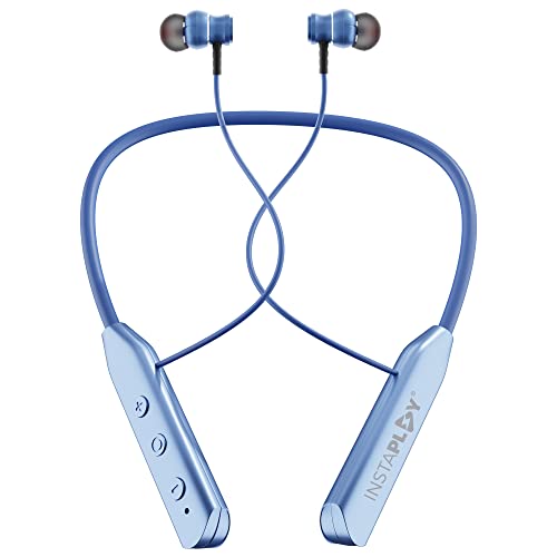 Image of (Renewed) INSTAPLAY INSTABUDS PRO BT 5.0 Wireless Headphones with Metal Earbuds,Extra Bass, 24Hrs Playtime, Lightweight Neckband, Sweat-Resistant Magnetic Earbuds, Voice Assistant & Mic - (Royal Blue)