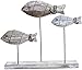 FRECI Nautical Theme Hand Carved Wooden Fish Decoration Wood Fish Home Decor Table Centerpiece - 3 Fishes