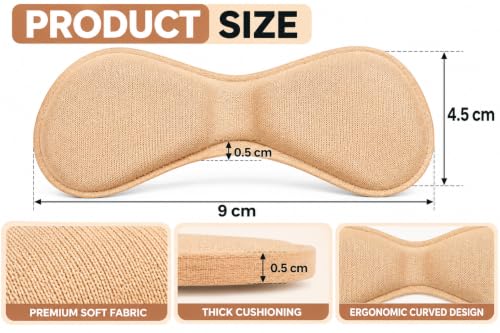 Image of Heel Pads Snugs for Shoe & Height Increase Insoles Shoe Insoles, Self-Adhesive Heel Grips Liner Cushion Inserts for Loose Shoes, Heel Pad for Heel Pain Men Women (Heel Liner)