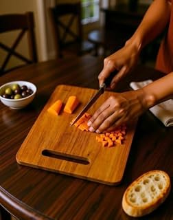 Cutting Board 31 x 22 cm for Kitchen | Wooden Chopping Board for Vegetables, Fruits & Meat | Eco-Friendly, Knife Friendly, Durable & Easy to Clean | Smooth Hygienic Surface.