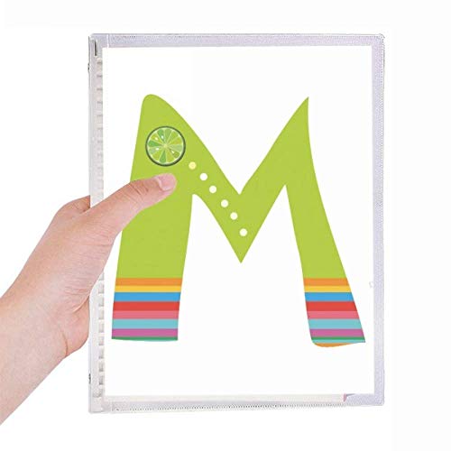 Carnet de notes à spirales lettre M, idée cadeau avec son motif fruits orange original