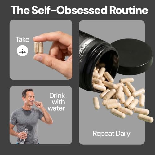 Image of Formulation Factory Self Obsessed 10-in-1 Natural Testosterone Booster for Men, Testosterone Supplement for Men with Shilajit, Tongkat Ali, Fadogia Agrestis, 120 Capsules, 2 Month Supply