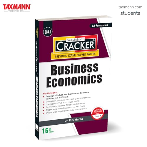 Image of Taxmann's CRACKER for Business Economics (Paper 4 | Economics) - Question-first | Exam-engineered Manual Offering Solved Past Papers for CA-Foundation | May /Sept. 2026 Exams