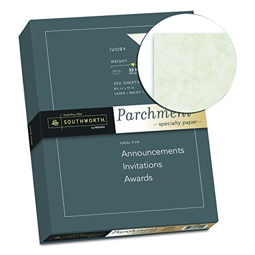 Southworth J988C Parchment Specialty Paper, 32 lb, 8.5 x 11, Ivory, 250/Pack