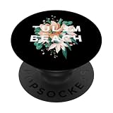 Tulum Beach Tropical Floral Design México Beach Vibes PopSockets PopGrip Adhesivo