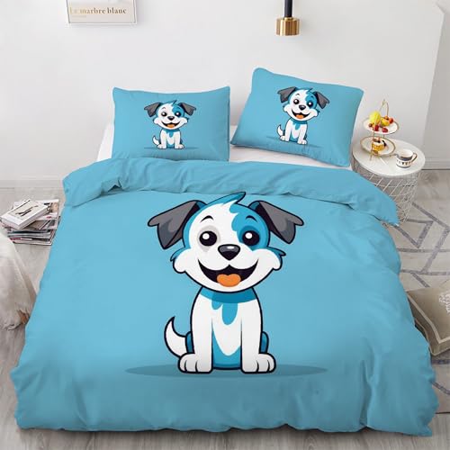 Housse de couette 220x240 chiot en microfibre douce avec zip solide - 4