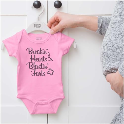 Image of Breakin Hearts Blastin Funny Silly Baby Romper Boys or Girls
