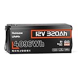 HumsiENK 12V 320Ah リン酸鉄リチウムイオンバッテリー Bluetooth対応 3200W 最大負荷電力 内蔵 250A BMS 4P4S拡張可能 IP65 防水 6000回以上サイクル 車中泊 ソーラーシステム RV 家庭用蓄電 太陽光発電 緊急電源 1個