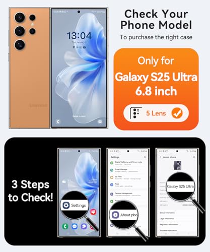 Image of CANSHN Strong Magnetic & Seamless Stand Designed for Samsung Galaxy S25 Ultra Case (2025) [Adjustable Kickstand] [Compatible with Magsafe] Translucent Matte Back, Black