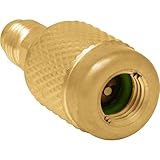 HVAC Guys Low Loss Fittings HVAC | 5/16in x 1/4in Solid Brass Heavy Duty HVAC Quick Connect Fittings 410a | Anti-Blow Back Adapter