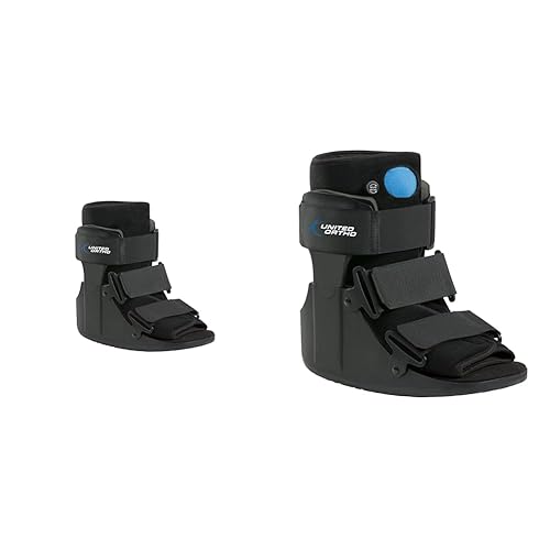 United Ortho USA14013 - Botas de fractura de leva corta, pequeña, negra y corta, bota de fractura para caminar con cámara de aire, pequeña, color