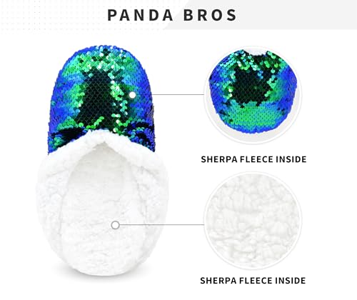 Image of Panda Bros Womens Ballerina Sequin Slippers, Bling House Slippers With Grippers