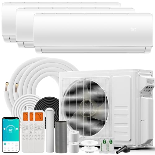 Temprium 28 000 BTU Tri Zone Mini Split AC Heat Pump 23 SEER2 230V