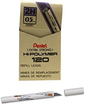 Pentel Super Hi-Polymer - Ricarica Mine Per Matite Meccaniche 0,5 Mm, Durezza 4H, Confezione Da 12 Tubi, Mine In Polimero Giapponesi - 2