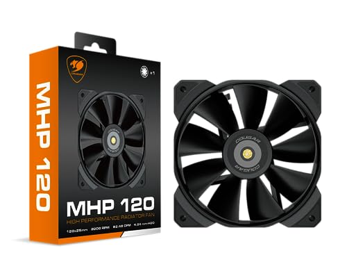 COUGAR MHP 120 Ventilateur haute puissance, pour boîtier PC, refroidissement à eau, noir