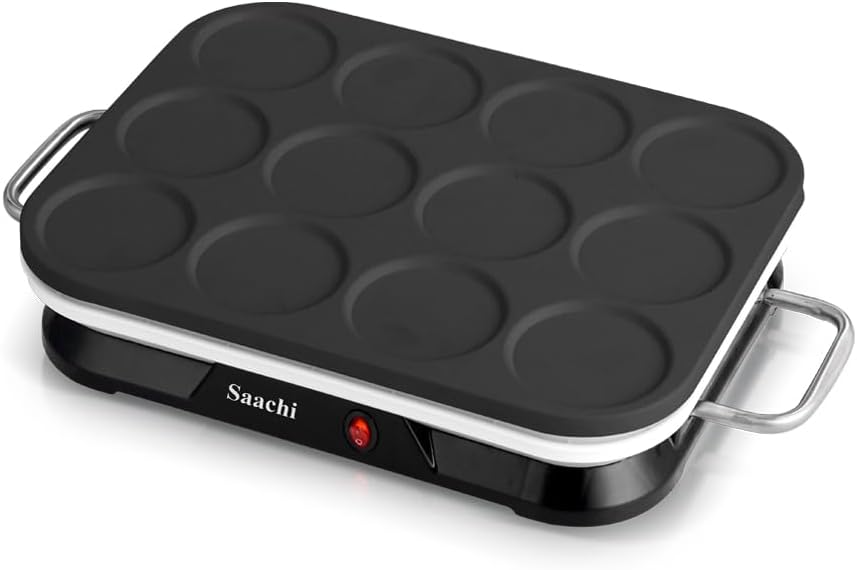 Saachi 12Pcs Mini Crepe & Pancake Maker, NL-CM-1860-BK